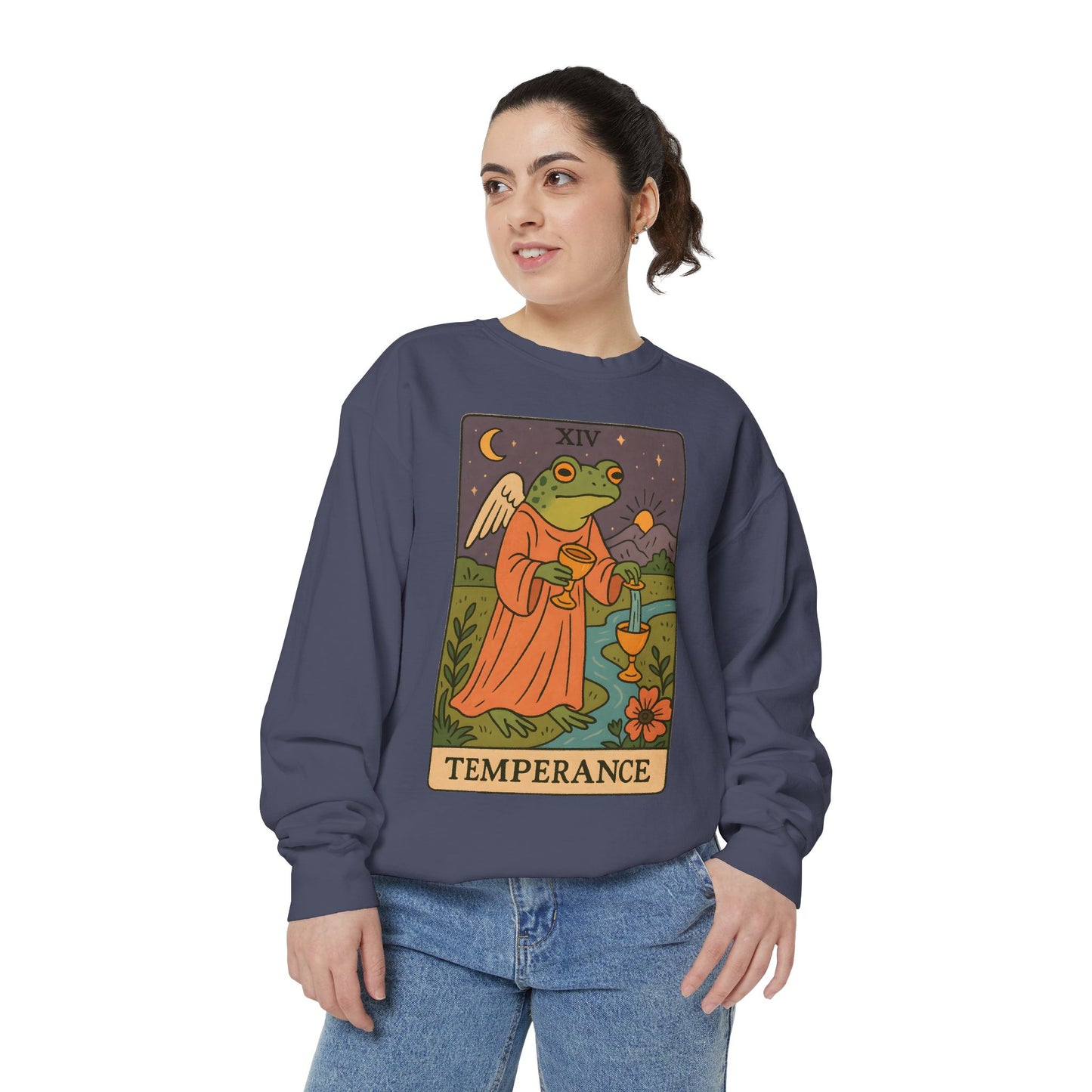 Cozy Tarotoads "Temperance" Unisex Sweatshirt | Adorable Casual Wear, Astrology Apparel, Unique Gift for Tarot Lovers