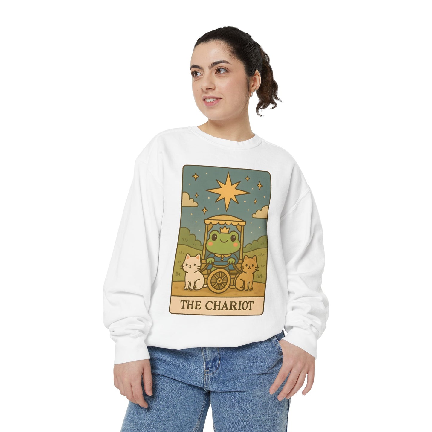 Cozy Tarotoads "The Chariot" Unisex Sweatshirt | Astrology Apparel, Perfect for Halloween, Gift for Friends Family, Great For Frog and Tarot Lovers, Great For Cold Weather