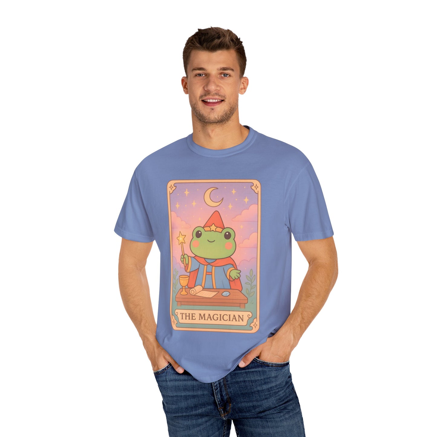 Unisex Garment-Dyed T-Shirt | Adorable Graphic T-shirt | Tarotoads! - “The Magician"