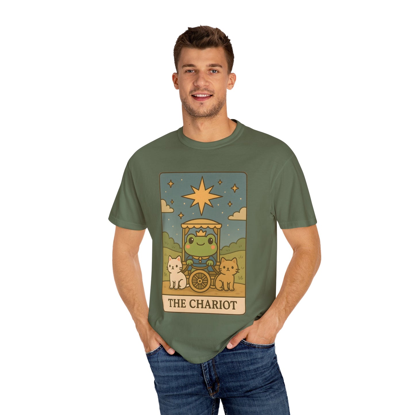 Cute Tarotoads "The Chariot" Unisex T-Shirt | Great for Halloween, Warm And Cozy, Great Gift Idea, Astrology Apparel, Unique Tarot Graphic T-Shirt, Good For Cold Weather