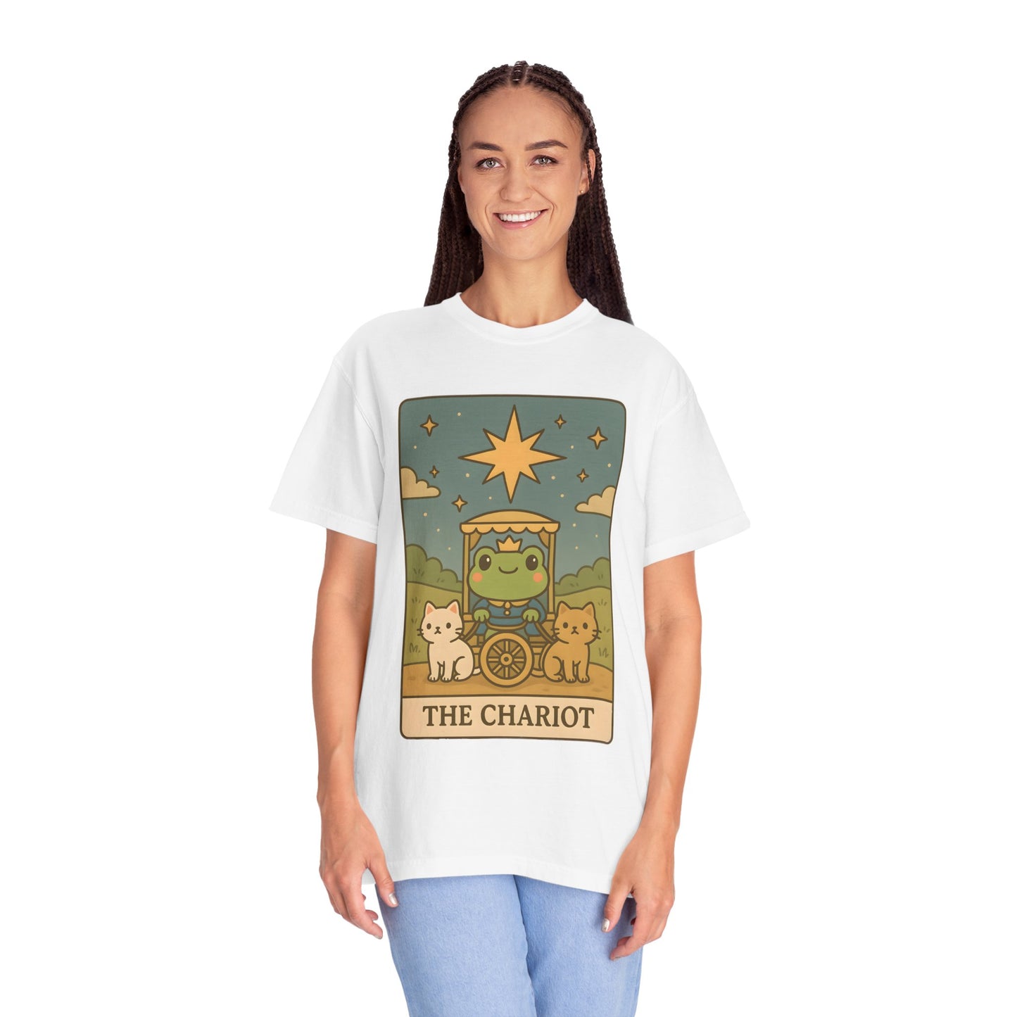 Cute Tarotoads "The Chariot" Unisex T-Shirt | Great for Halloween, Warm And Cozy, Great Gift Idea, Astrology Apparel, Unique Tarot Graphic T-Shirt, Good For Cold Weather