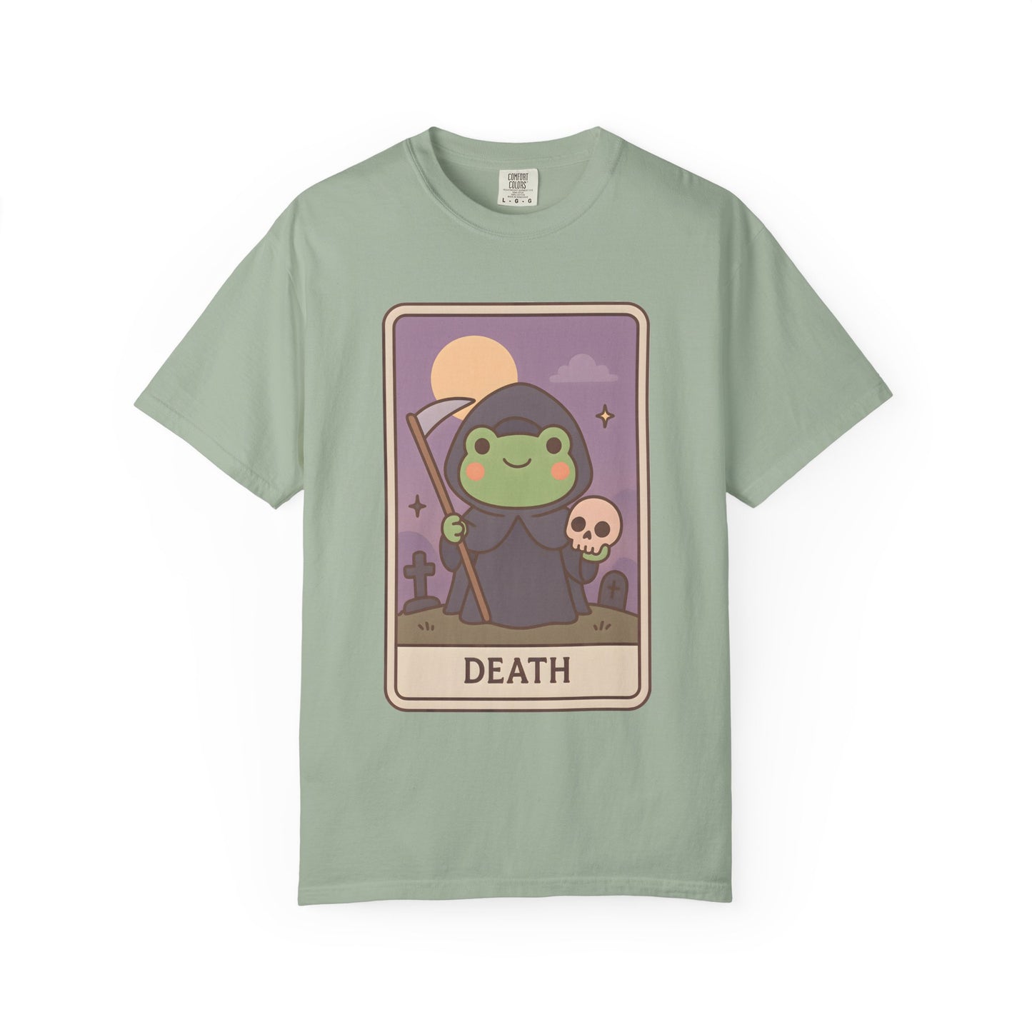 Cute Tarotoads "Death" Unisex T-Shirt | Great for Halloween, Warm And Cozy, Great Gift Idea, Astrology Apparel, Unique Tarot Graphic T-Shirt, Good For Cold Weather