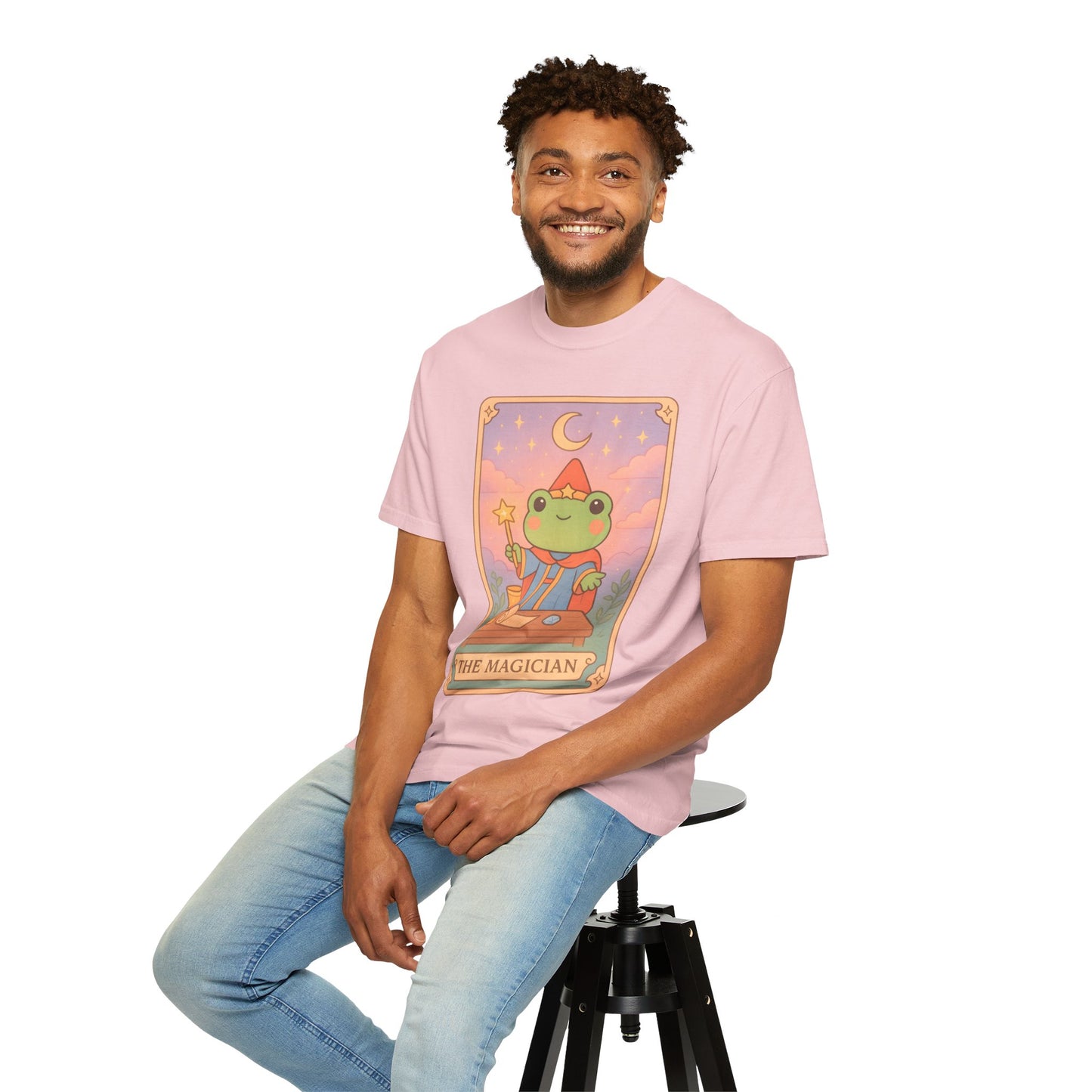 Unisex Garment-Dyed T-Shirt | Adorable Graphic T-shirt | Tarotoads! - “The Magician"