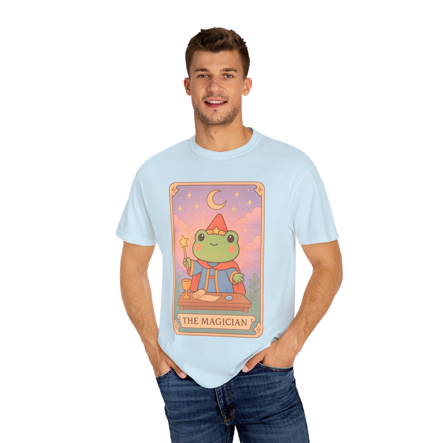 Unisex Garment-Dyed T-Shirt | Adorable Graphic T-shirt | Tarotoads! - “The Magician"