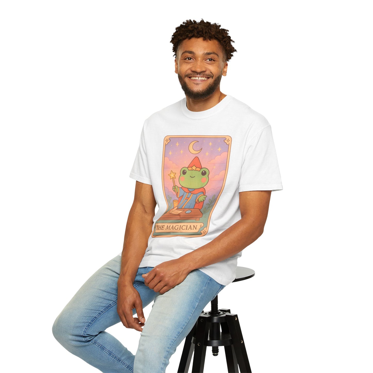 Unisex Garment-Dyed T-Shirt | Adorable Graphic T-shirt | Tarotoads! - “The Magician"
