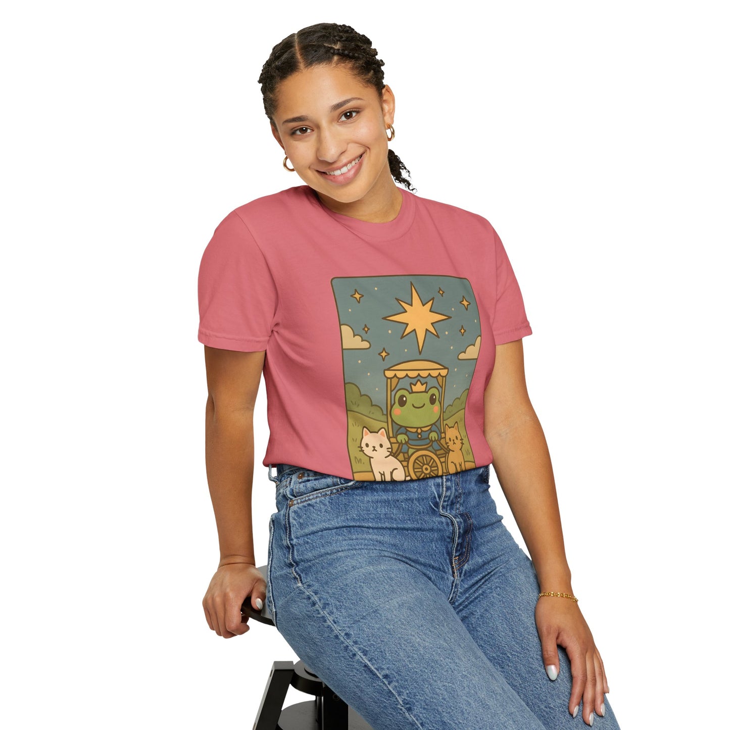 Cute Tarotoads "The Chariot" Unisex T-Shirt | Great for Halloween, Warm And Cozy, Great Gift Idea, Astrology Apparel, Unique Tarot Graphic T-Shirt, Good For Cold Weather