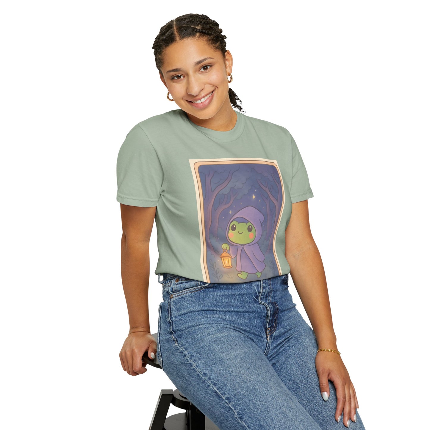 Unisex Garment-Dyed T-Shirt | Adorable Graphic T-shirt | Tarotoads! - “The Hermit"