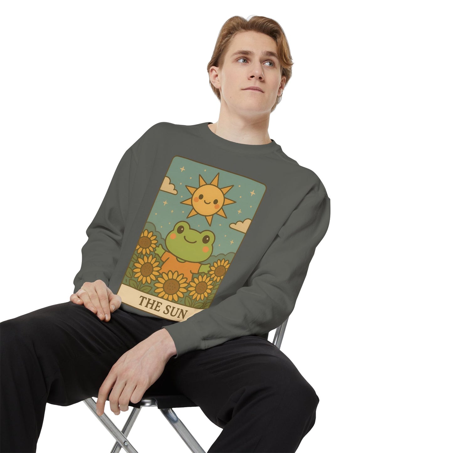 Cozy Tarotoads! "The Sun" Unisex Sweatshirt | Happy Frog Sun Sweatshirt, Unisex Pullover, Cozy Gift, Nature Lovers Apparel, Warm Fashion, Thoughtful Present