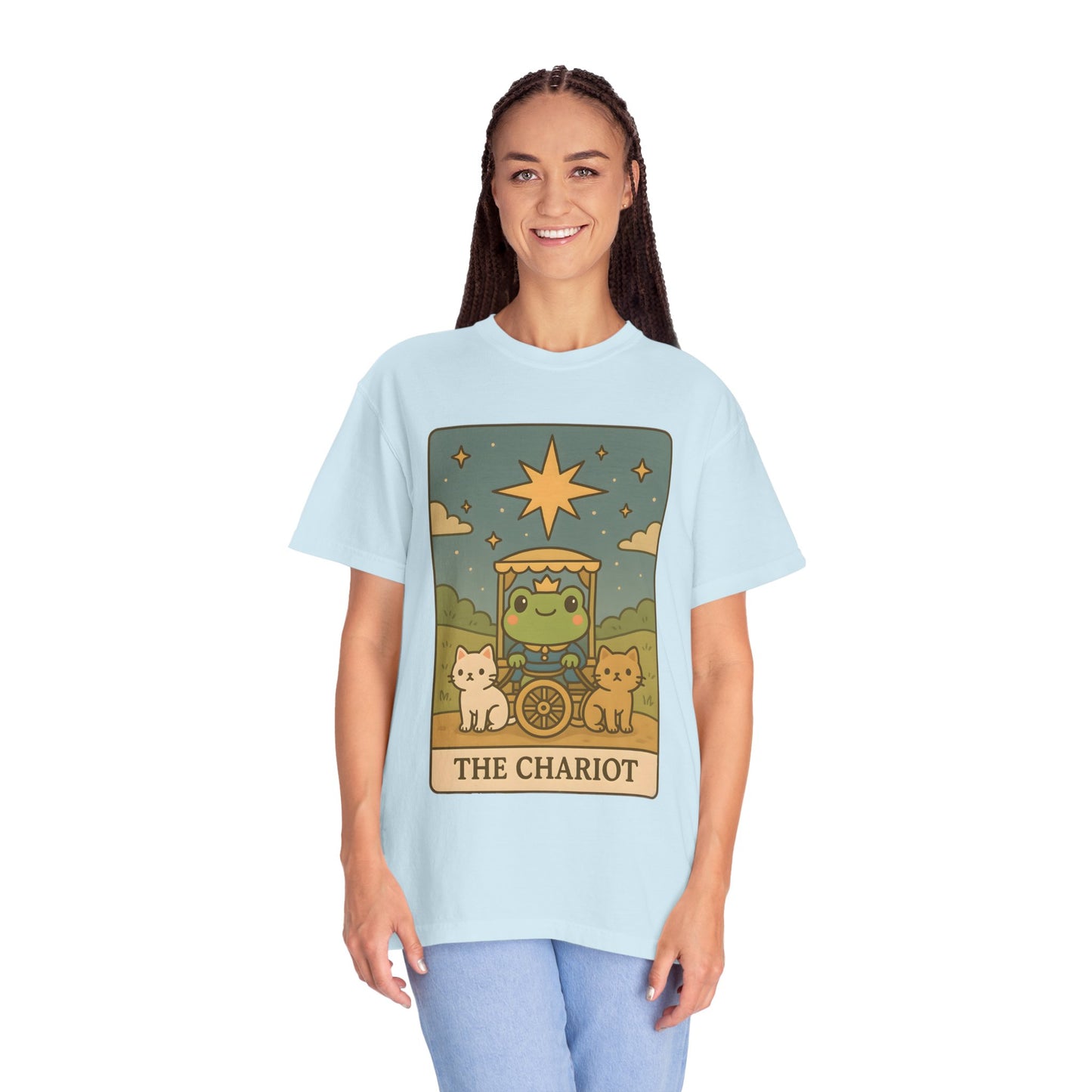 Cute Tarotoads "The Chariot" Unisex T-Shirt | Great for Halloween, Warm And Cozy, Great Gift Idea, Astrology Apparel, Unique Tarot Graphic T-Shirt, Good For Cold Weather