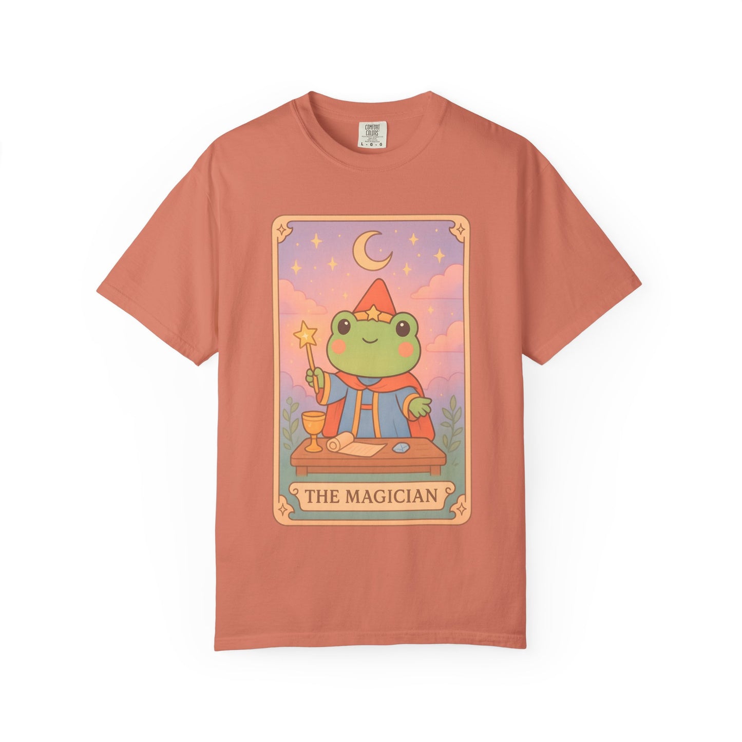 Unisex Garment-Dyed T-Shirt | Adorable Graphic T-shirt | Tarotoads! - “The Magician"