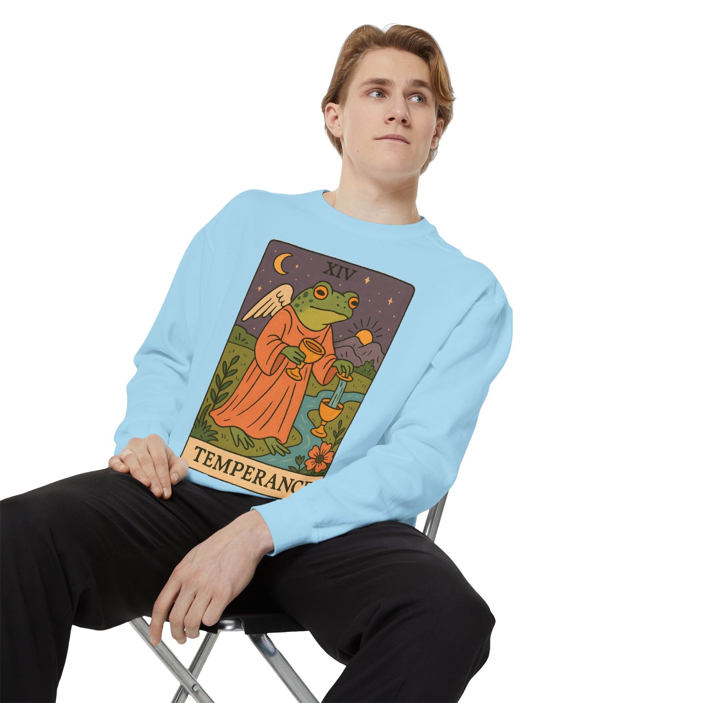Cozy Tarotoads "Temperance" Unisex Sweatshirt | Adorable Casual Wear, Astrology Apparel, Unique Gift for Tarot Lovers