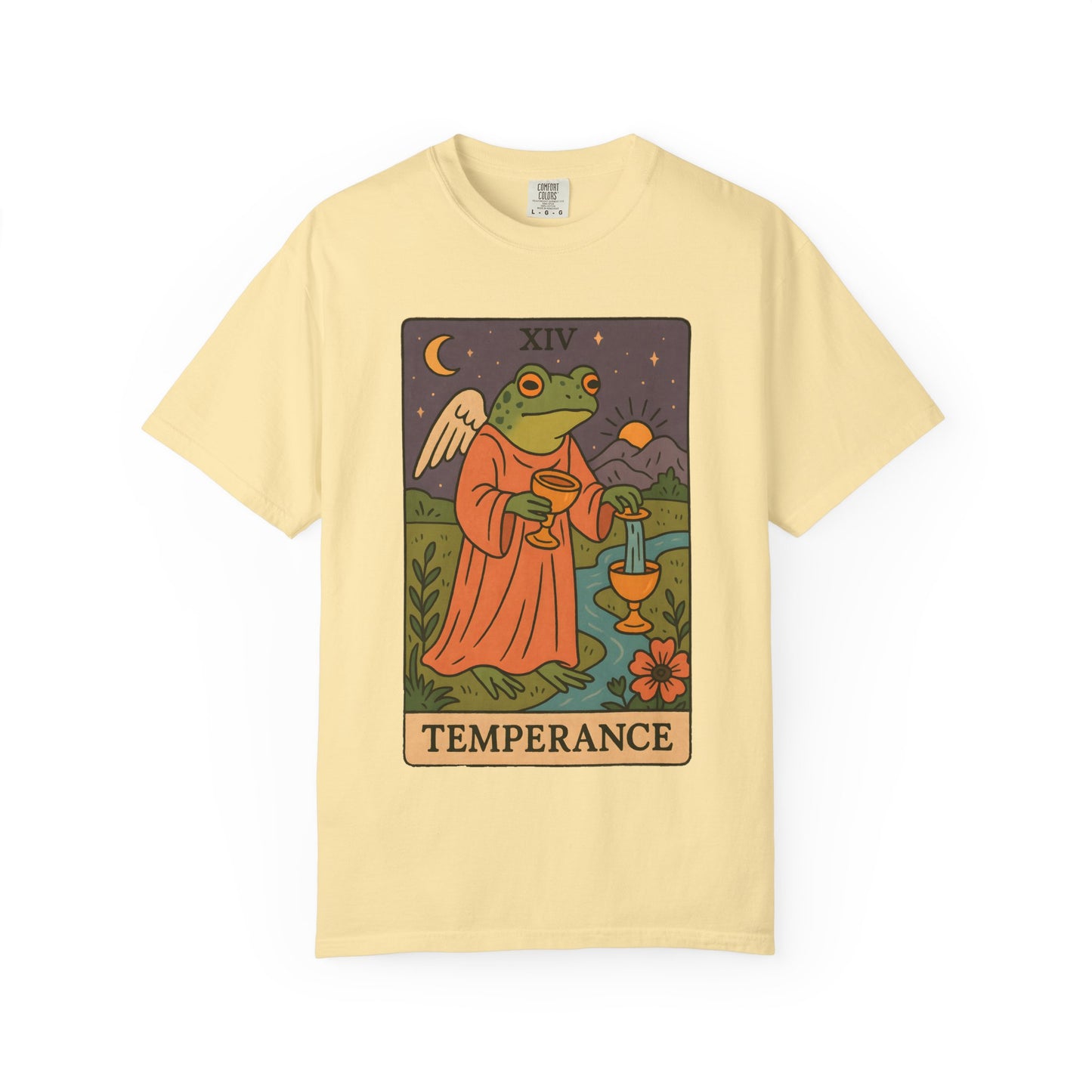 Frog Temperance T-Shirt | Unisex Vintage Style Tee for Nature Lovers, Tarot Fans, Eco-Friendly Gift, Bohemian Apparel, Casual Wear
