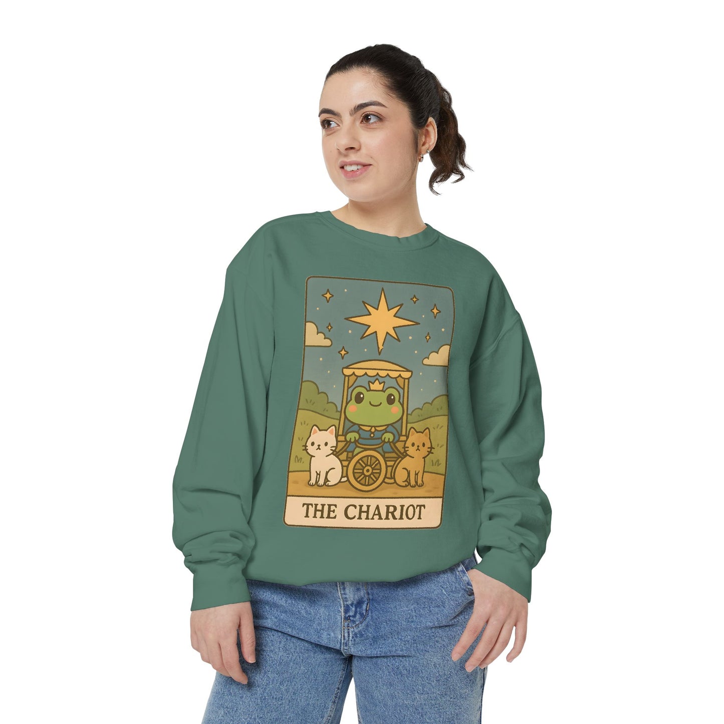 Cozy Tarotoads "The Chariot" Unisex Sweatshirt | Astrology Apparel, Perfect for Halloween, Gift for Friends Family, Great For Frog and Tarot Lovers, Great For Cold Weather