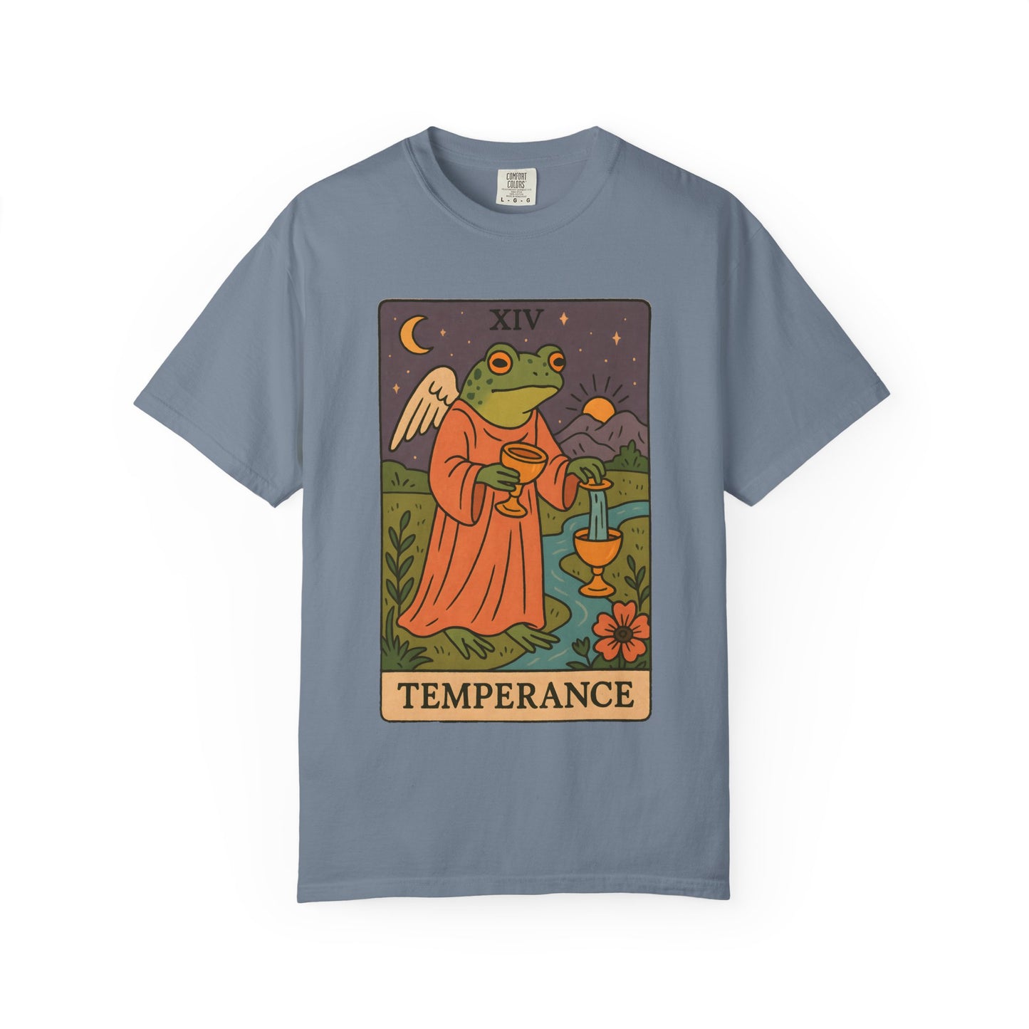 Frog Temperance T-Shirt | Unisex Vintage Style Tee for Nature Lovers, Tarot Fans, Eco-Friendly Gift, Bohemian Apparel, Casual Wear