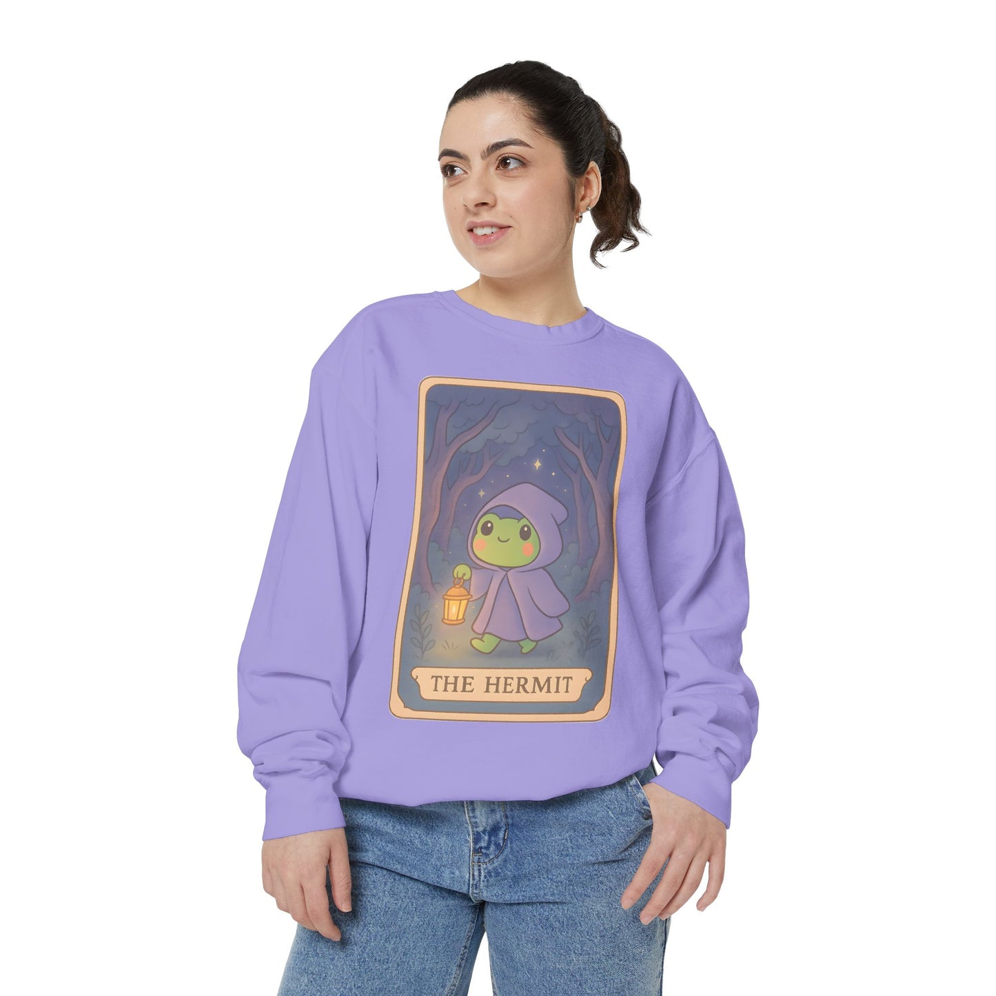 Cozy Tarotoads "The Hermit" Unisex Sweatshirt | Gift for Tarot Lovers, Astrology Apparel, Casual Everyday Wear