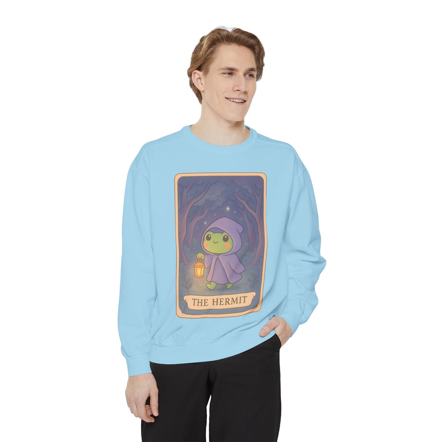 Cozy Tarotoads "The Hermit" Unisex Sweatshirt | Gift for Tarot Lovers, Astrology Apparel, Casual Everyday Wear