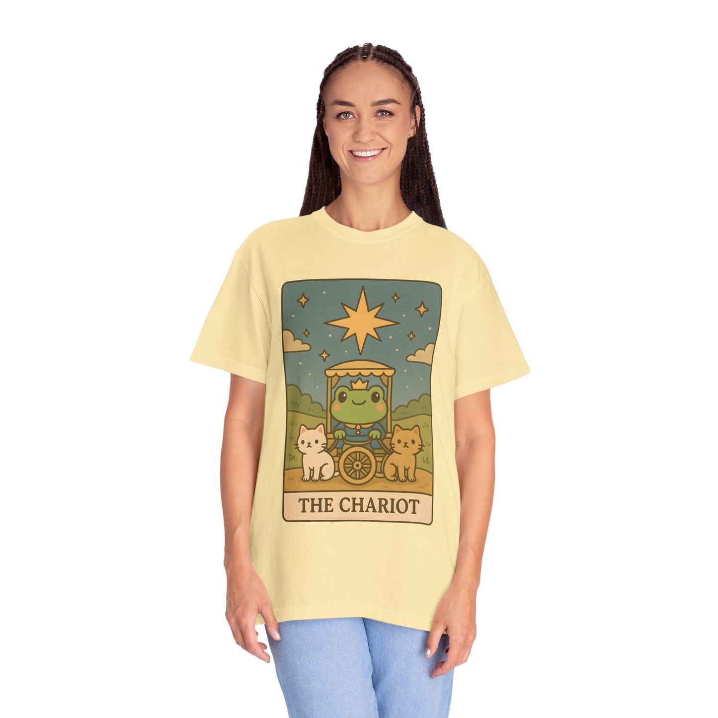 Cute Tarotoads "The Chariot" Unisex T-Shirt | Great for Halloween, Warm And Cozy, Great Gift Idea, Astrology Apparel, Unique Tarot Graphic T-Shirt, Good For Cold Weather