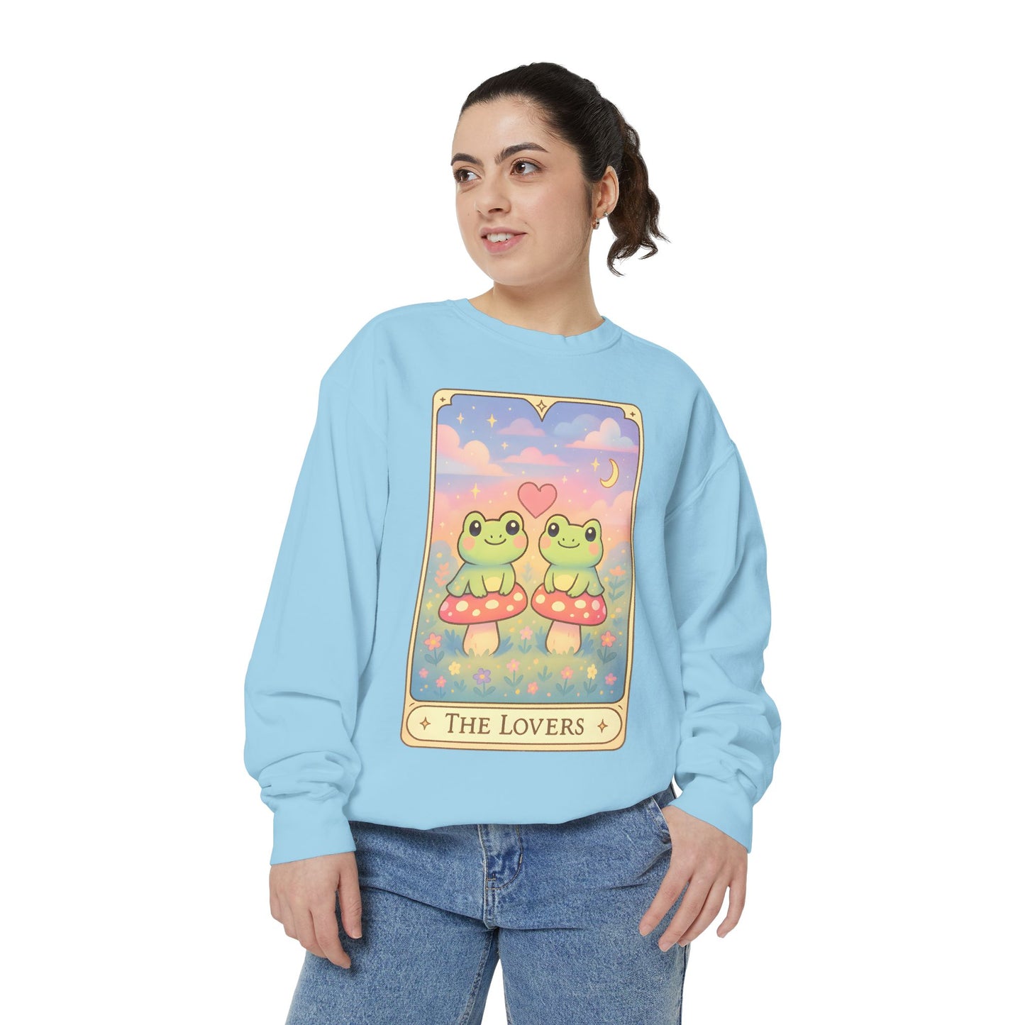 Cozy Tarotoads "The Lovers" Unisex Sweatshirt | Astrology Apparel, Perfect for Halloween, Gift for Friends Family, Great For Frog and Tarot Lovers, Great For Cold Weather