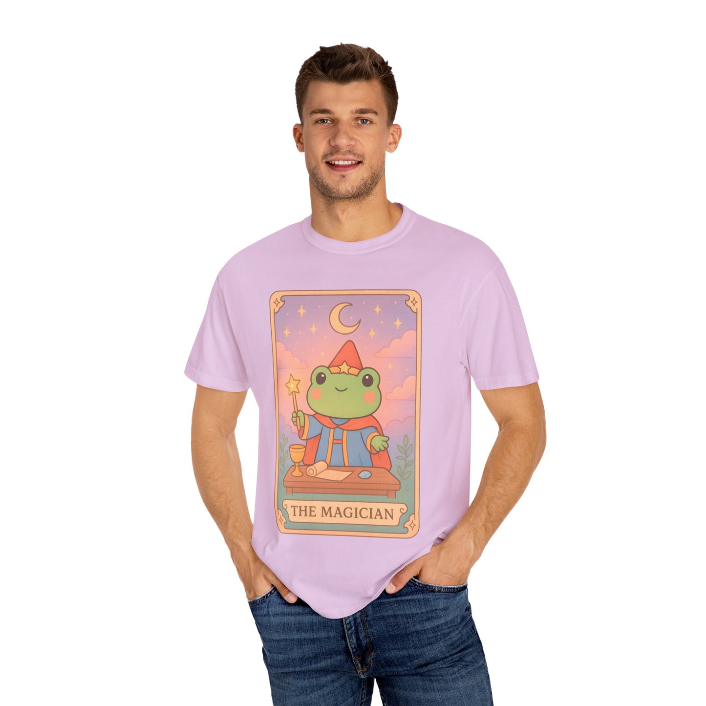 Unisex Garment-Dyed T-Shirt | Adorable Graphic T-shirt | Tarotoads! - “The Magician"