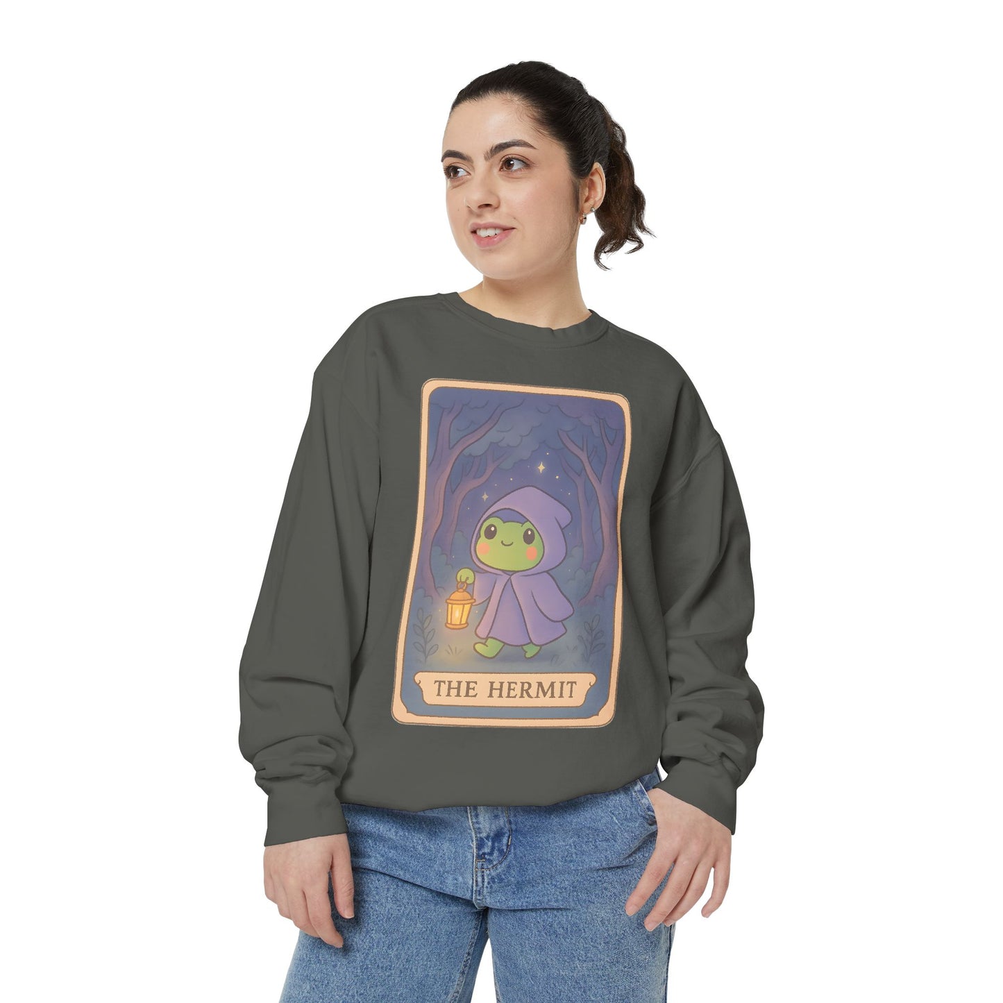 Cozy Tarotoads "The Hermit" Unisex Sweatshirt | Gift for Tarot Lovers, Astrology Apparel, Casual Everyday Wear