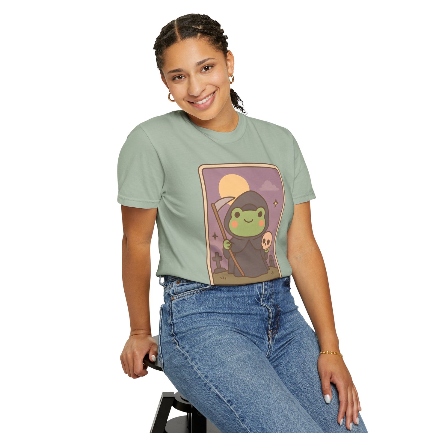 Unisex Garment-Dyed T-Shirt | Adorable Graphic T-shirt | Tarotoads! - “Death"