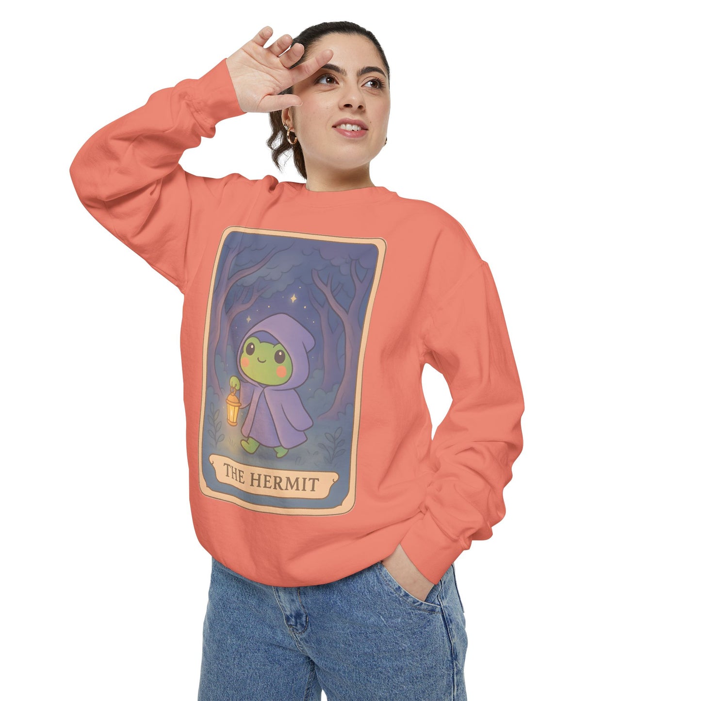 Cozy Tarotoads "The Hermit" Unisex Sweatshirt | Gift for Tarot Lovers, Astrology Apparel, Casual Everyday Wear