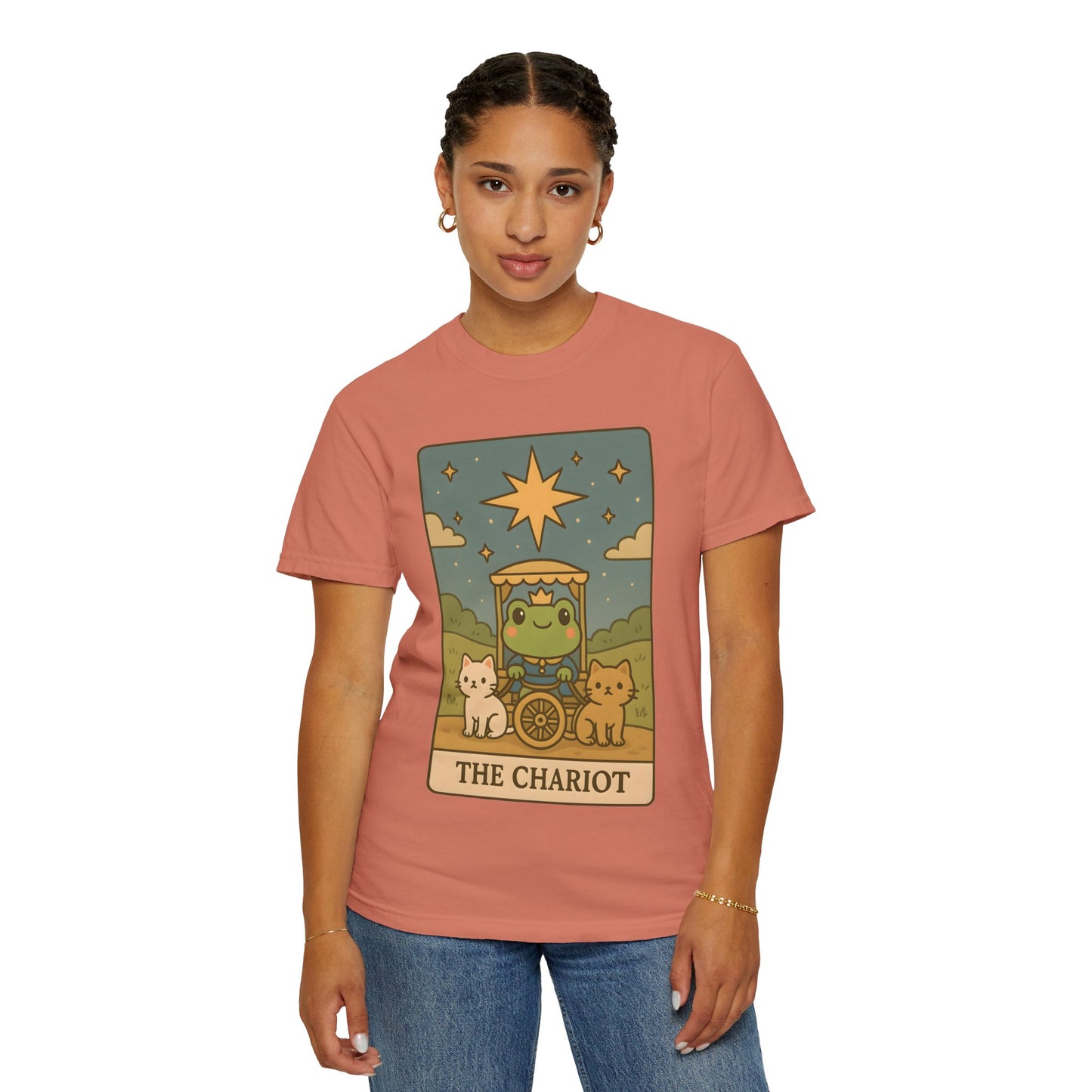 Cute Tarotoads "The Chariot" Unisex T-Shirt | Great for Halloween, Warm And Cozy, Great Gift Idea, Astrology Apparel, Unique Tarot Graphic T-Shirt, Good For Cold Weather