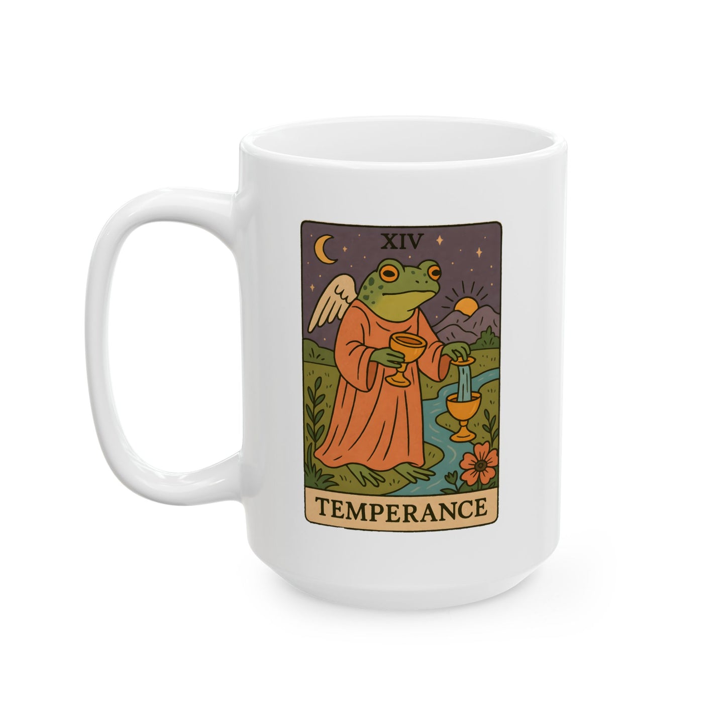 Ceramic Tarotoads! "Temperance" Mug - Embrace Your Journey, Unique Gift for Spiritualists, Mystical Tea and Coffee Lover, Astrology Decor, 11oz and 15oz