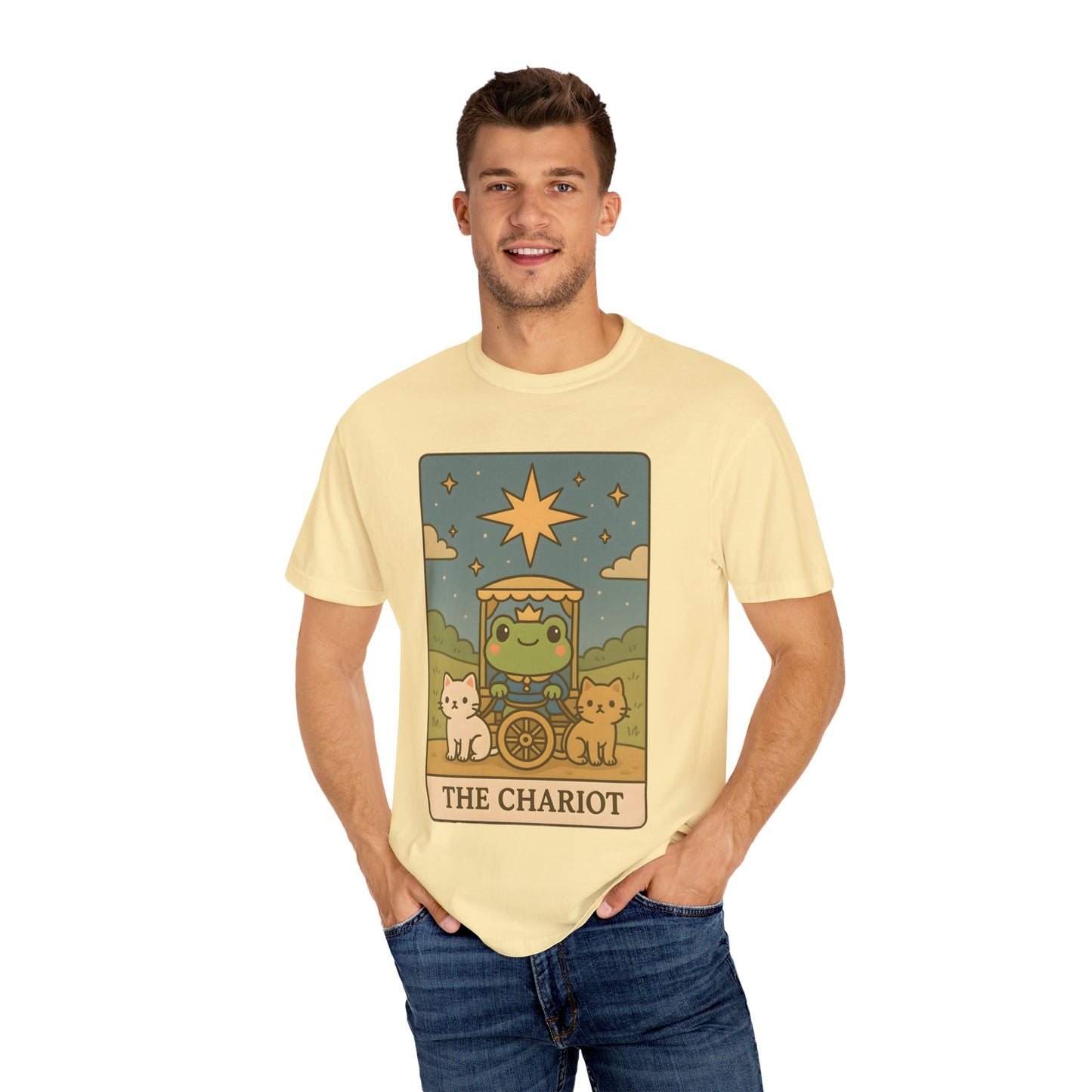 Cute Tarotoads "The Chariot" Unisex T-Shirt | Great for Halloween, Warm And Cozy, Great Gift Idea, Astrology Apparel, Unique Tarot Graphic T-Shirt, Good For Cold Weather