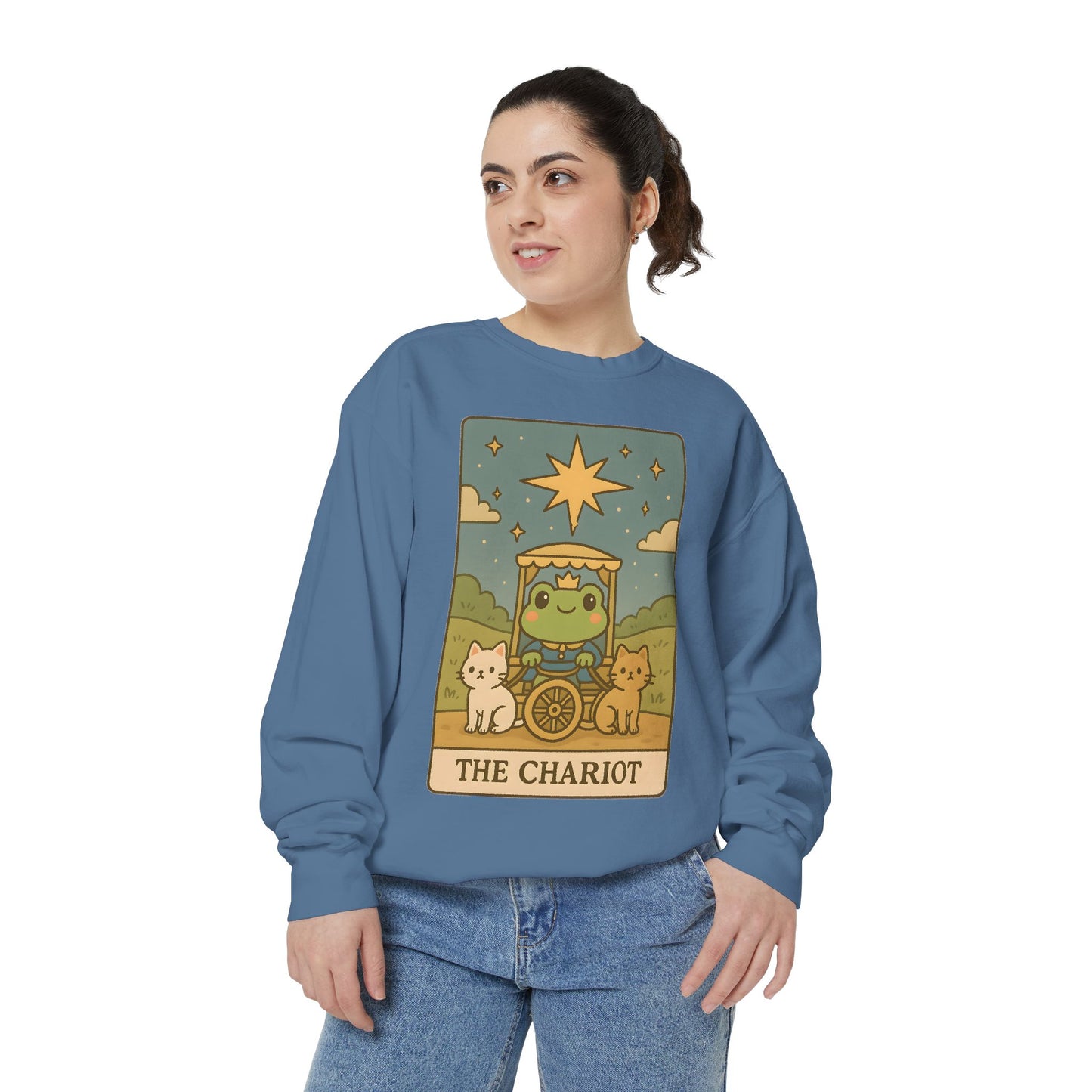 Cozy Tarotoads "The Chariot" Unisex Sweatshirt | Astrology Apparel, Perfect for Halloween, Gift for Friends Family, Great For Frog and Tarot Lovers, Great For Cold Weather
