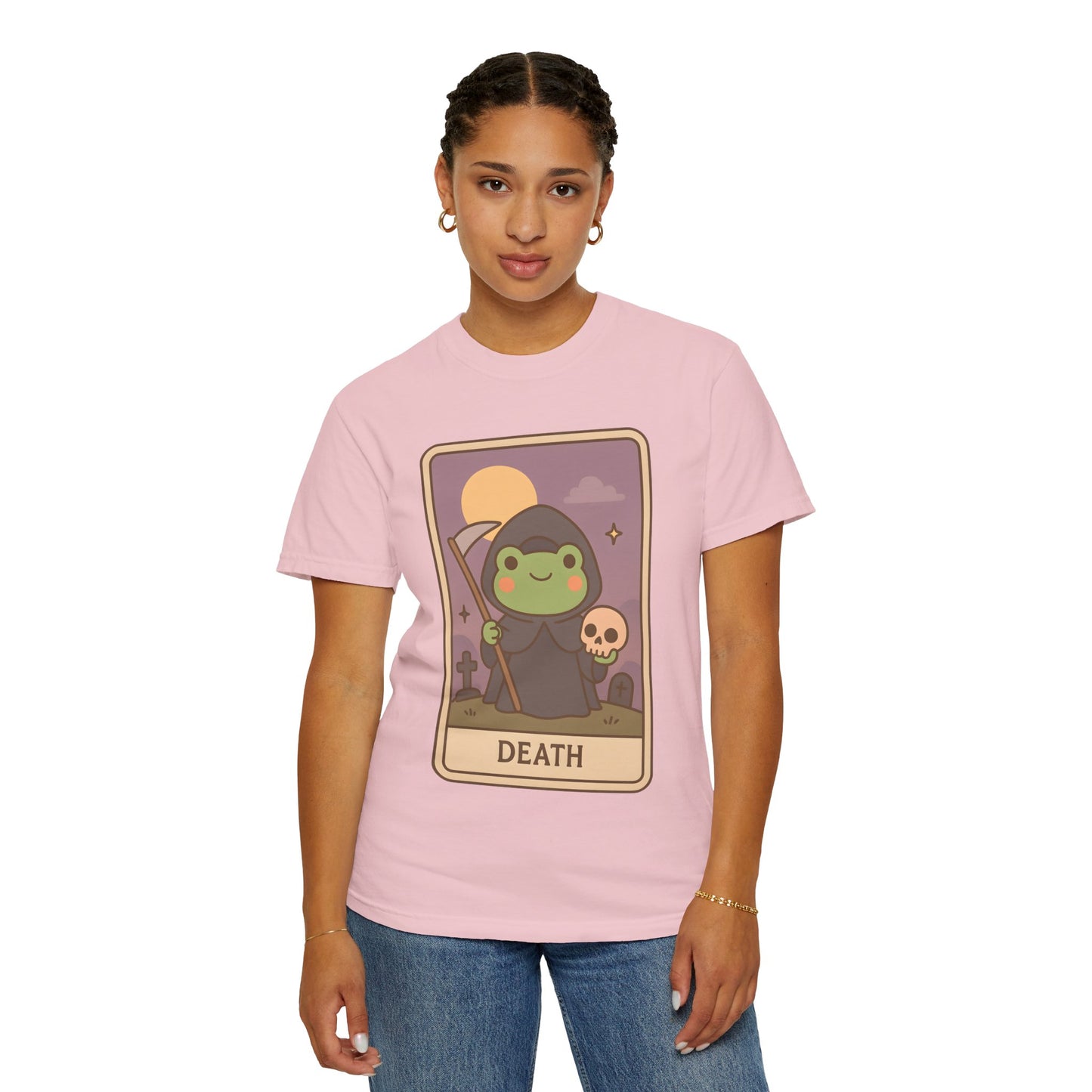 Unisex Garment-Dyed T-Shirt | Adorable Graphic T-shirt | Tarotoads! - “Death"