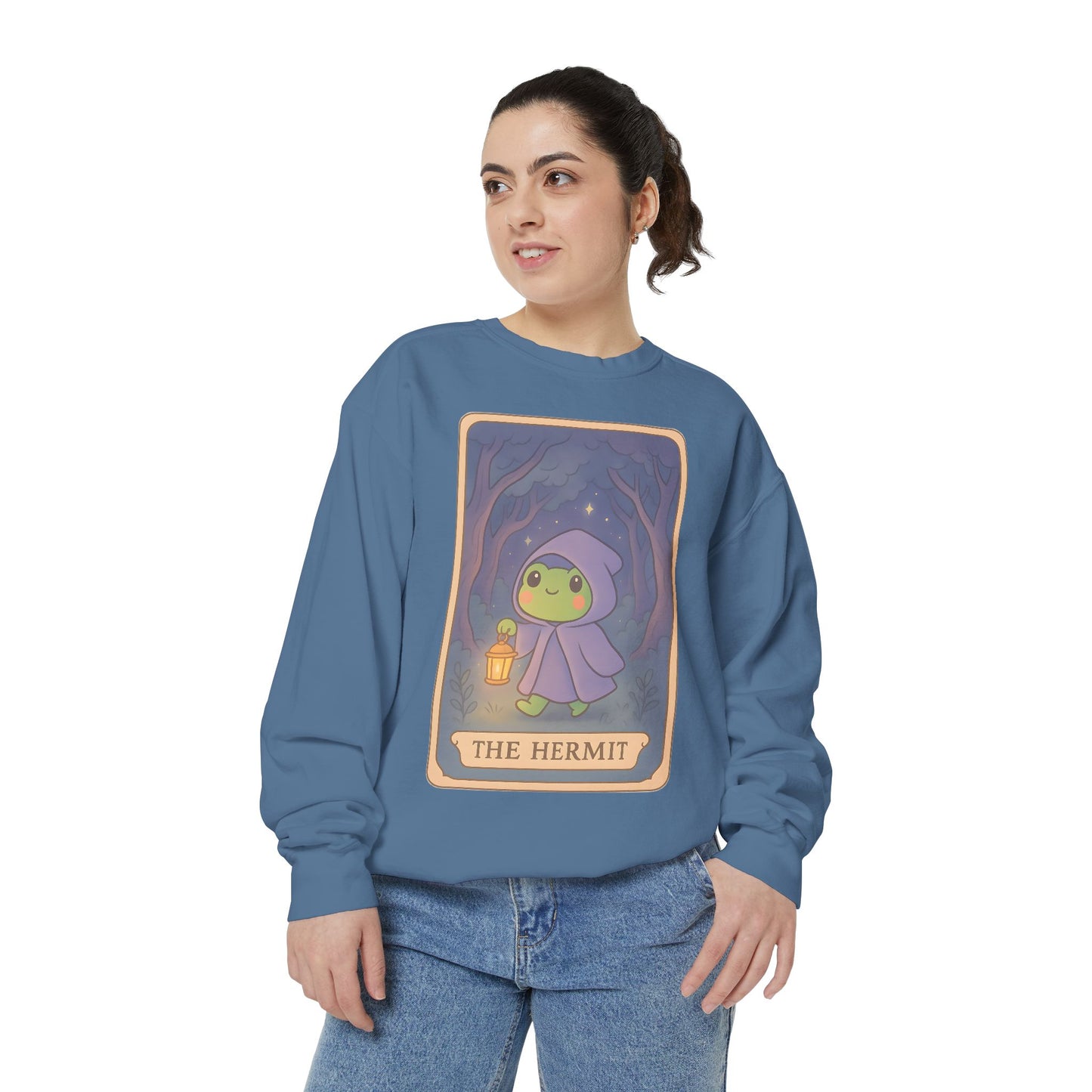 Cozy Tarotoads "The Hermit" Unisex Sweatshirt | Gift for Tarot Lovers, Astrology Apparel, Casual Everyday Wear