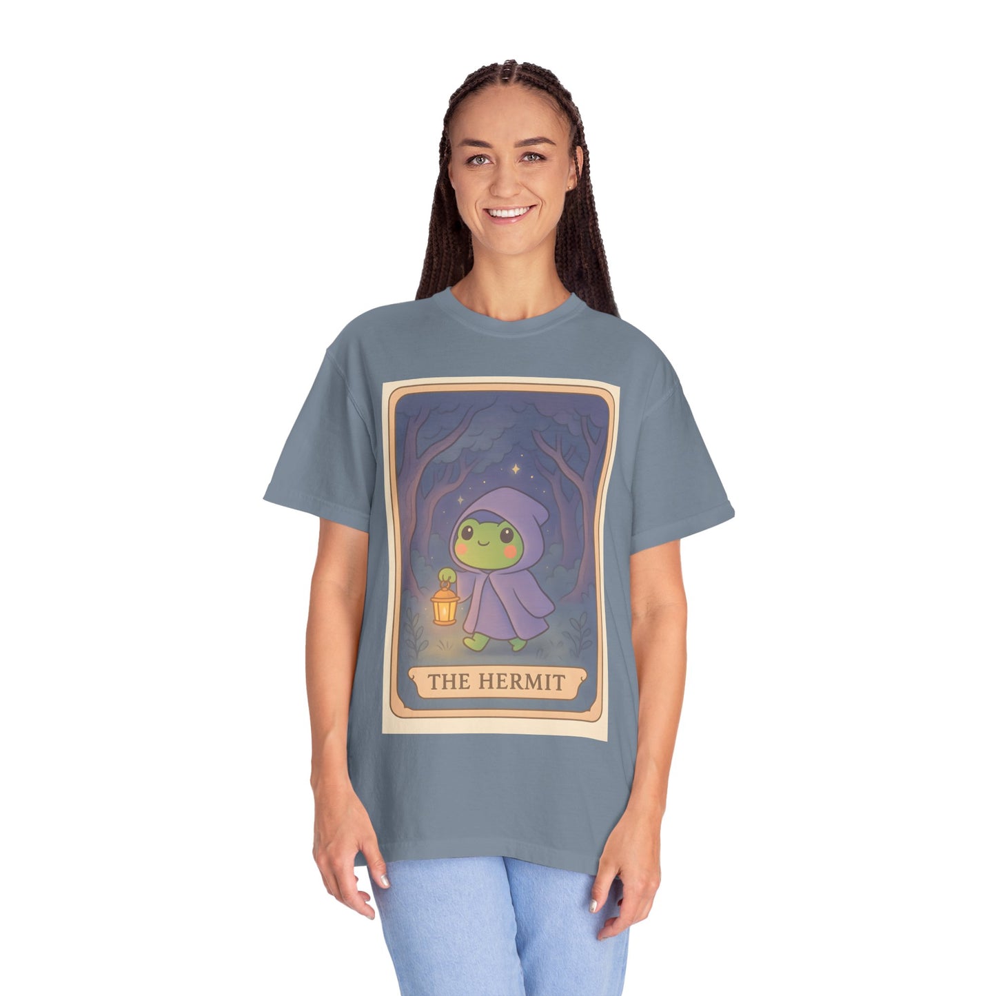 Unisex Garment-Dyed T-Shirt | Adorable Graphic T-shirt | Tarotoads! - “The Hermit"
