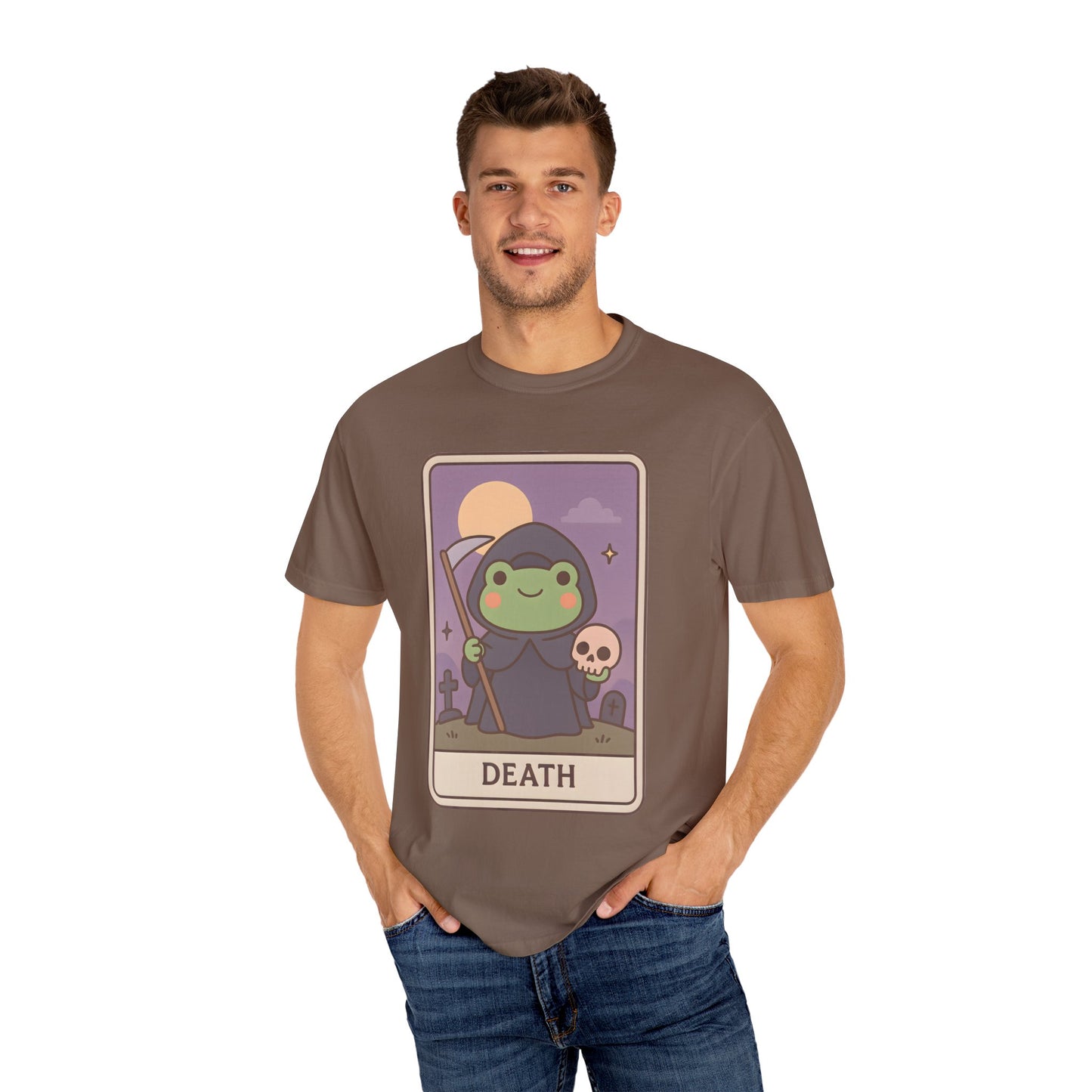 Cute Tarotoads "Death" Unisex T-Shirt | Great for Halloween, Warm And Cozy, Great Gift Idea, Astrology Apparel, Unique Tarot Graphic T-Shirt, Good For Cold Weather