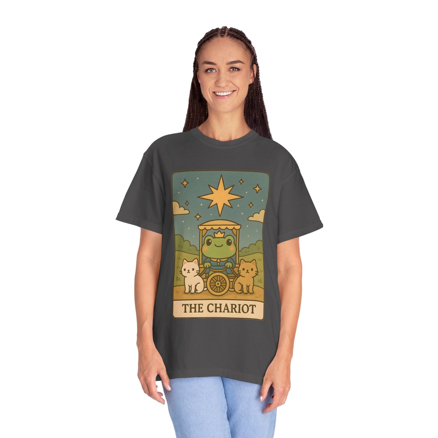 Cute Tarotoads "The Chariot" Unisex T-Shirt | Great for Halloween, Warm And Cozy, Great Gift Idea, Astrology Apparel, Unique Tarot Graphic T-Shirt, Good For Cold Weather