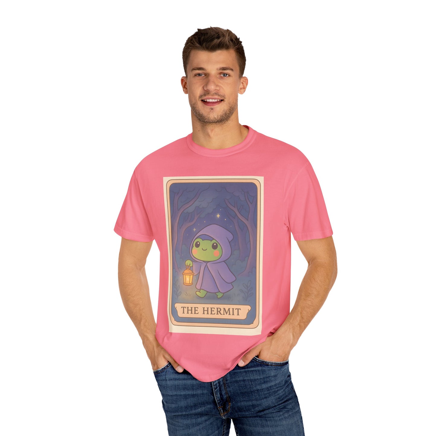 Unisex Garment-Dyed T-Shirt | Adorable Graphic T-shirt | Tarotoads! - “The Hermit"