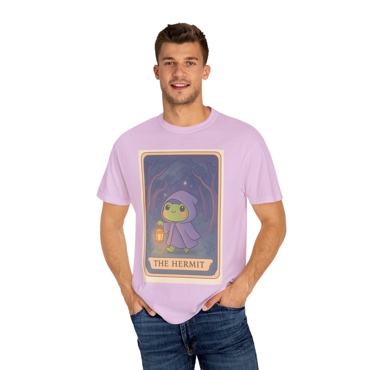 Unisex Garment-Dyed T-Shirt | Adorable Graphic T-shirt | Tarotoads! - “The Hermit"