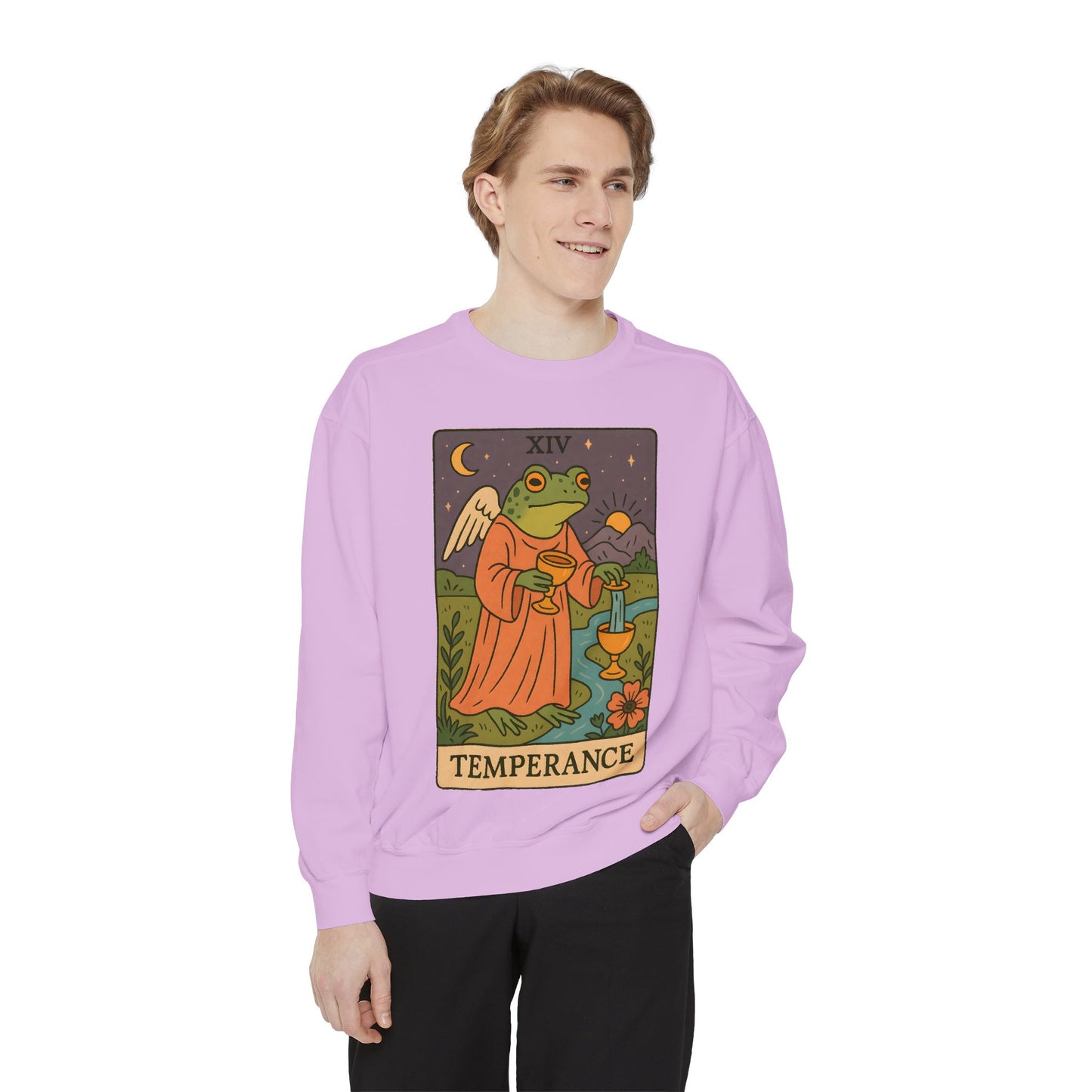 Cozy Tarotoads "Temperance" Unisex Sweatshirt | Adorable Casual Wear, Astrology Apparel, Unique Gift for Tarot Lovers