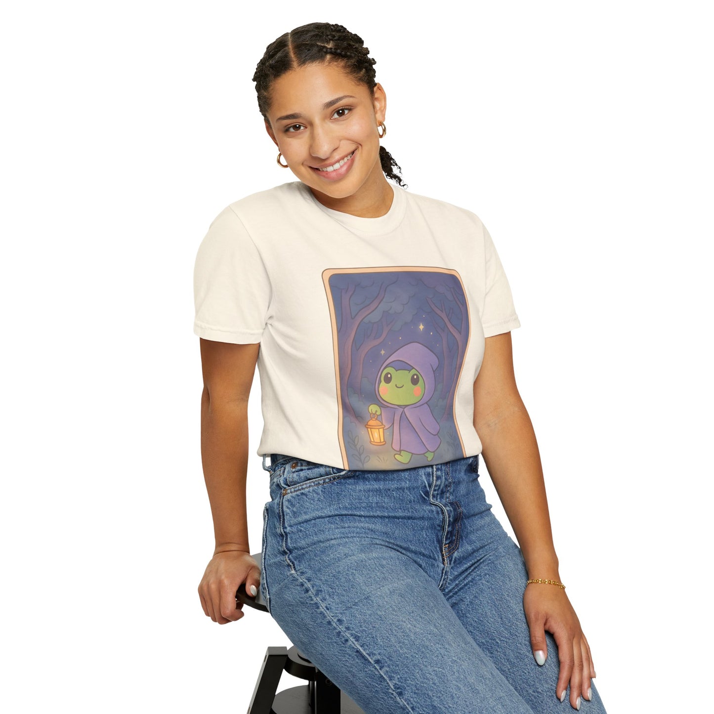 Cute Tarotoads "The Hermit" Unisex T-Shirt | Great for Halloween, Warm And Cozy, Great Gift Idea, Astrology Apparel, Unique Tarot Graphic T-Shirt, Good For Cold Weather
