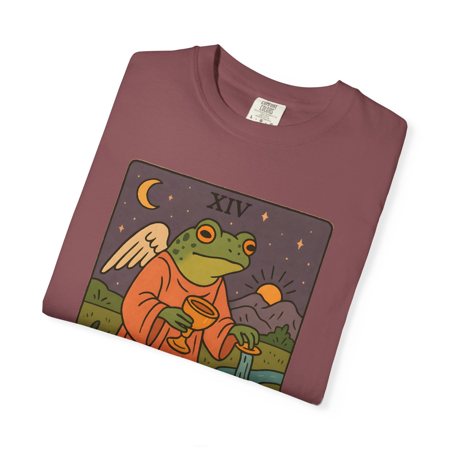 Frog Temperance T-Shirt | Unisex Vintage Style Tee for Nature Lovers, Tarot Fans, Eco-Friendly Gift, Bohemian Apparel, Casual Wear