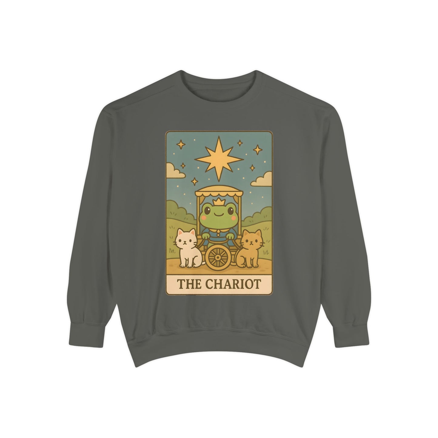 Cozy Tarotoads "The Chariot" Unisex Sweatshirt | Astrology Apparel, Perfect for Halloween, Gift for Friends Family, Great For Frog and Tarot Lovers, Great For Cold Weather