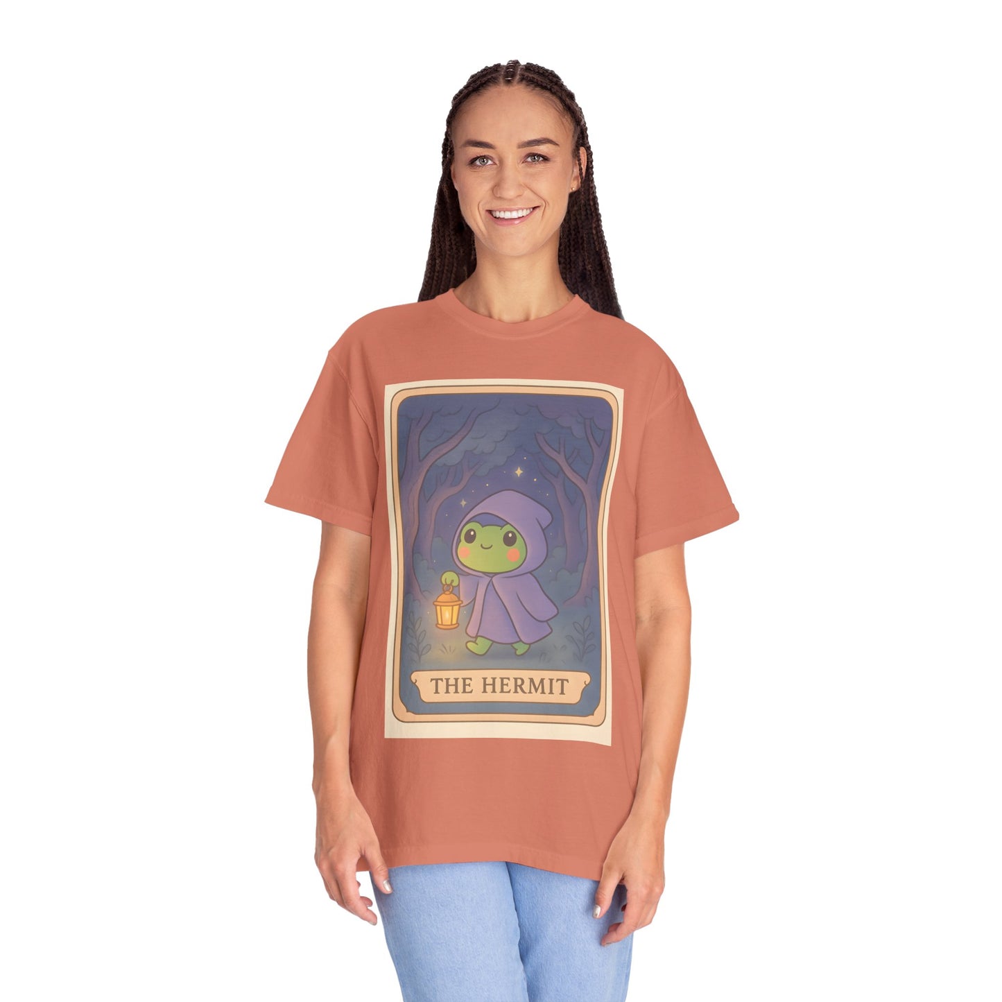 Unisex Garment-Dyed T-Shirt | Adorable Graphic T-shirt | Tarotoads! - “The Hermit"