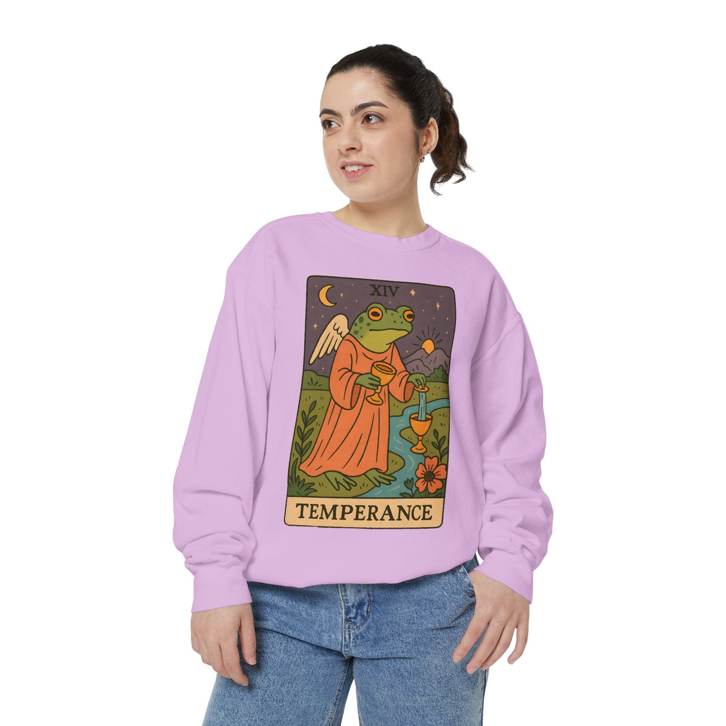 Cozy Tarotoads "Temperance" Unisex Sweatshirt | Adorable Casual Wear, Astrology Apparel, Unique Gift for Tarot Lovers