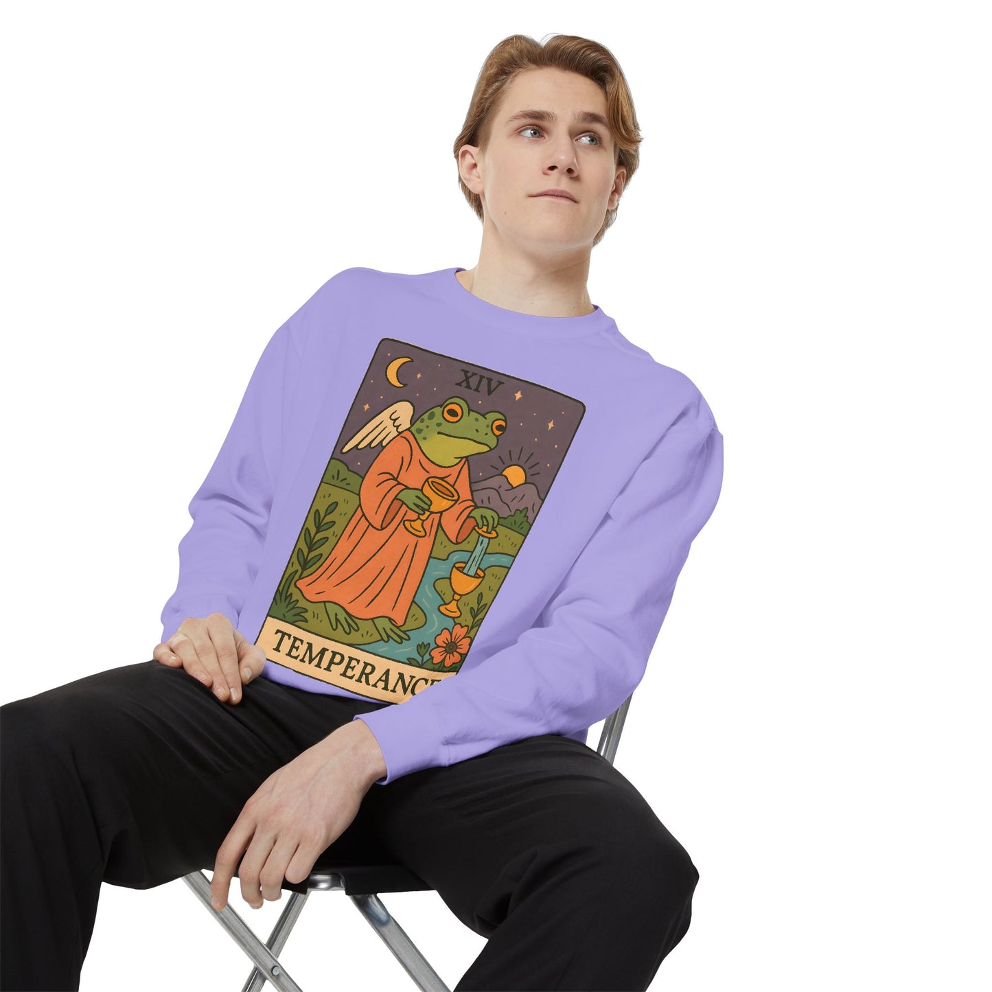 Cozy Tarotoads "Temperance" Unisex Sweatshirt | Adorable Casual Wear, Astrology Apparel, Unique Gift for Tarot Lovers
