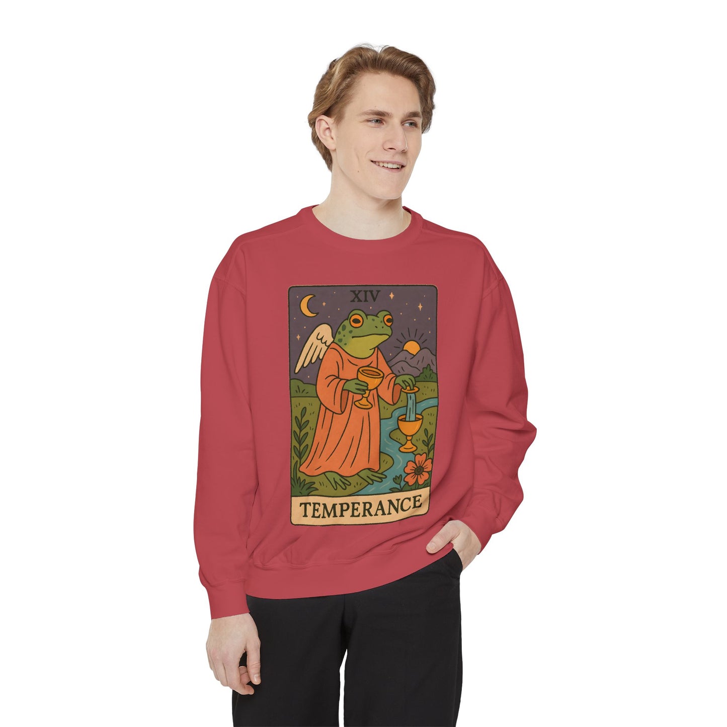 Cozy Tarotoads "Temperance" Unisex Sweatshirt | Adorable Casual Wear, Astrology Apparel, Unique Gift for Tarot Lovers