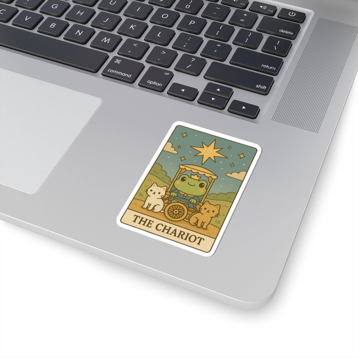Charming Tarotoads! "The Chariot" Kiss-Cut Stickers for Laptop, Planner, Scrapbooking, Gifts for Tarot Lovers, Cute Frog Design