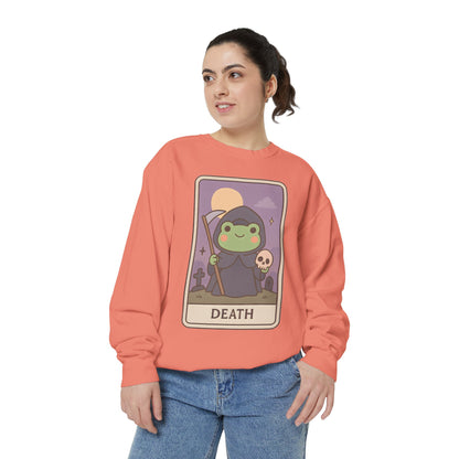 Cozy Tarotoads "Death" Unisex Sweatshirt | Astrology Apparel, Perfect for Halloween, Gift for Friends Family, Great For Frog and Tarot Lovers, Great For Cold Weather