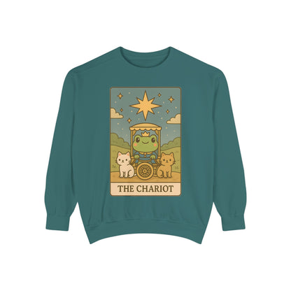 Cozy Tarotoads "The Chariot" Unisex Sweatshirt | Astrology Apparel, Perfect for Halloween, Gift for Friends Family, Great For Frog and Tarot Lovers, Great For Cold Weather