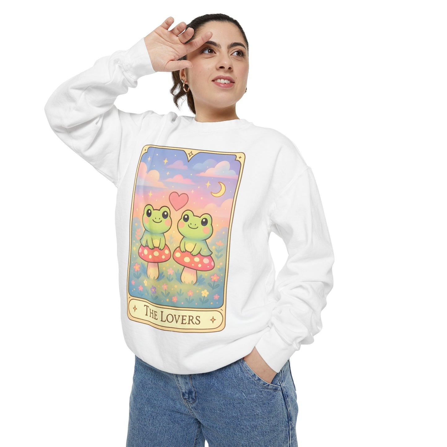 Cozy Tarotoads "The Lovers" Unisex Sweatshirt | Astrology Apparel, Perfect for Halloween, Gift for Friends Family, Great For Frog and Tarot Lovers, Great For Cold Weather