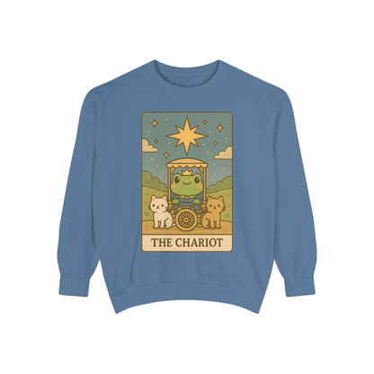 Cozy Tarotoads "The Chariot" Unisex Sweatshirt | Astrology Apparel, Perfect for Halloween, Gift for Friends Family, Great For Frog and Tarot Lovers, Great For Cold Weather